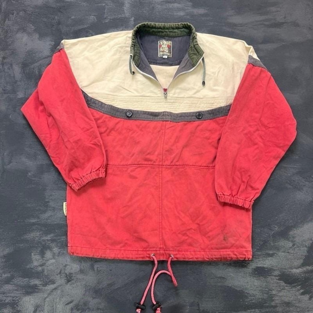 Vintage Burgs Mad Rags Anorak‎ Jacket Mens Large Red 1990s Earthbound